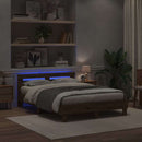 vidaXL Ágykeret LED szalagokkal Artisan tölgy 140 x 190 cm Szerelt Fa