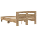 vidaXL Ágykeret leddel fejtámlával Artisan tölgy 135 x 190 cm Faanyag