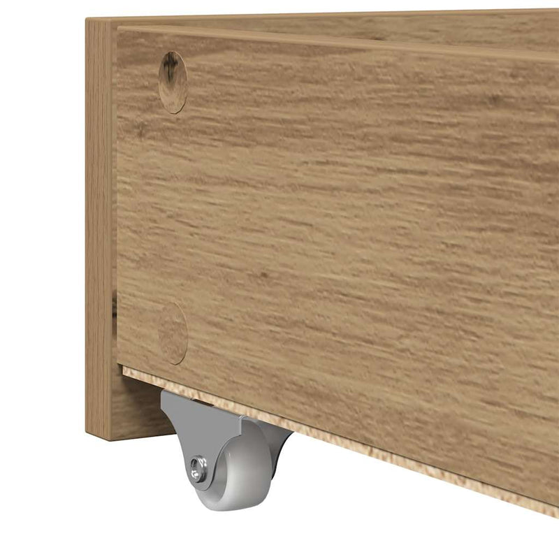vidaXL Fekvőfelület keret tárolókkal kézműves tölgy 100 x 200 cm