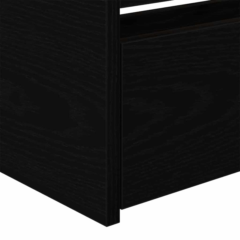 vidaXL Fekvőfelület keret tárolókkal Musta tammi 100 x 200 cm Faanyag
