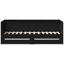 vidaXL Nappaliágy fejtámlával Fekete tölgy 100 x 200 cm Faanyag