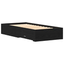 vidaXL Ágykeret fiókkal tárolóval Fekete tölgy 90 x 200 cm Faanyag
