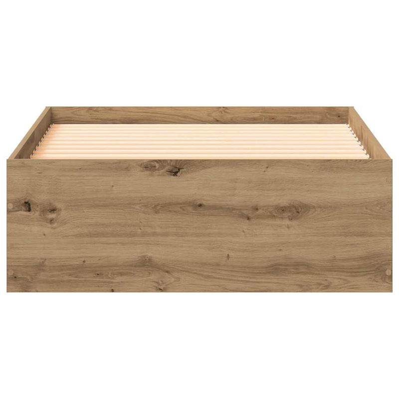 vidaXL Ágykeret fiókokkal fiókkal kézműves tölgy 90 x 190 cm Faanyag