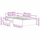 vidaXL Ágykeret fiókkal tárolóval Fekete tölgy 90 x 190 cm Faanyag