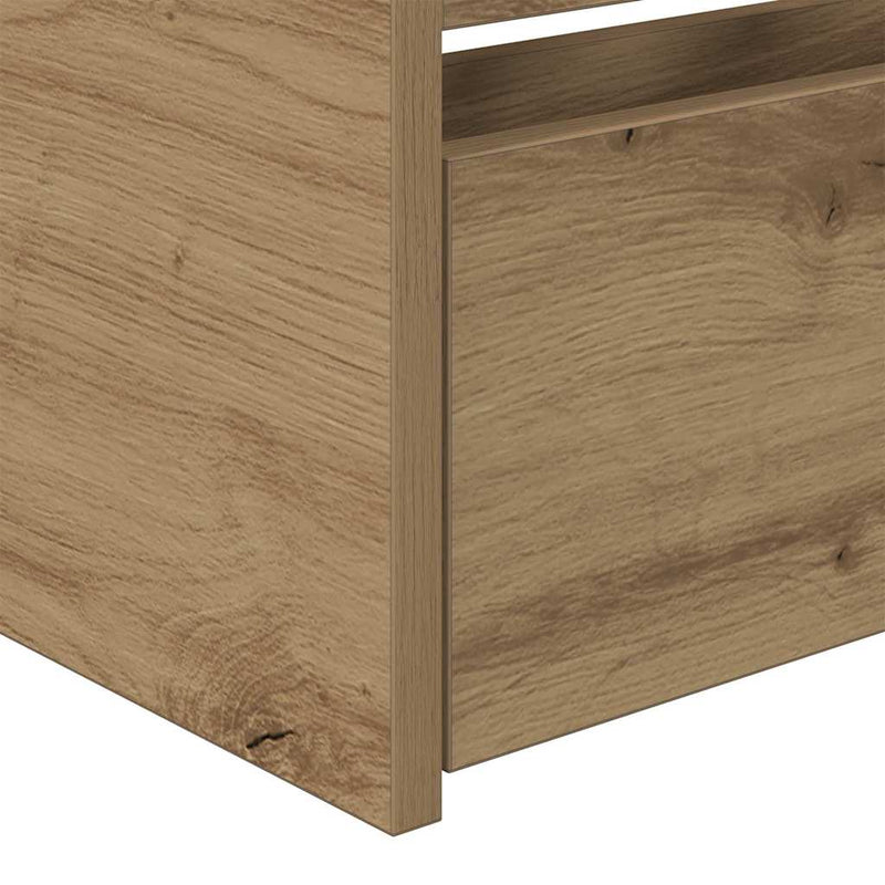vidaXL Fekvőfelület keret tárolókkal kézműves tölgy 90 x 200 cm
