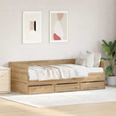 vidaXL Nappaliágy fejtámlával Artisan tölgy 90 x 200 cm Faanyag