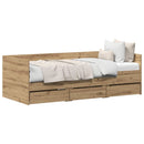 vidaXL Nappaliágy fejtámlával Artisan tölgy 90 x 200 cm Faanyag