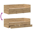 vidaXL Nappaliágy fejtámlával Artisan tölgy 90 x 200 cm Faanyag