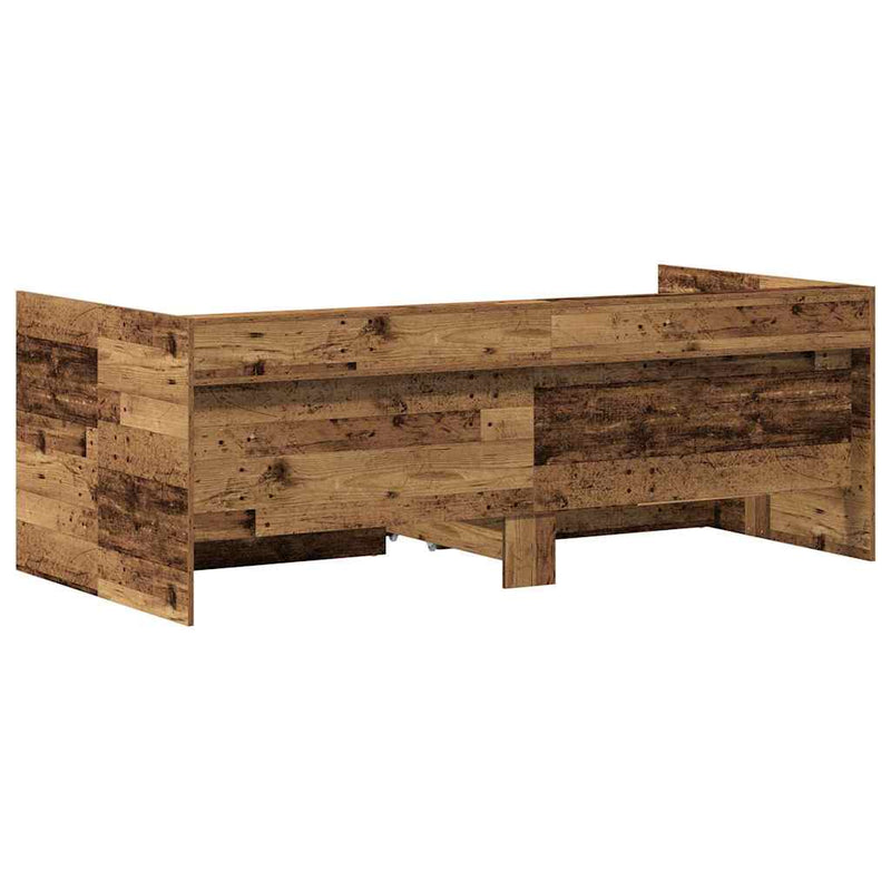 vidaXL Fekvőfelület keret tárolókkal Régi fa 90 x 190 cm Faanyag