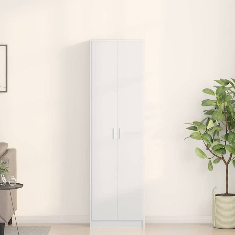 vidaXL Ruhásszekrény polcokkal ajtóval Fehér 55 x 25 x 189 cm Faanyag