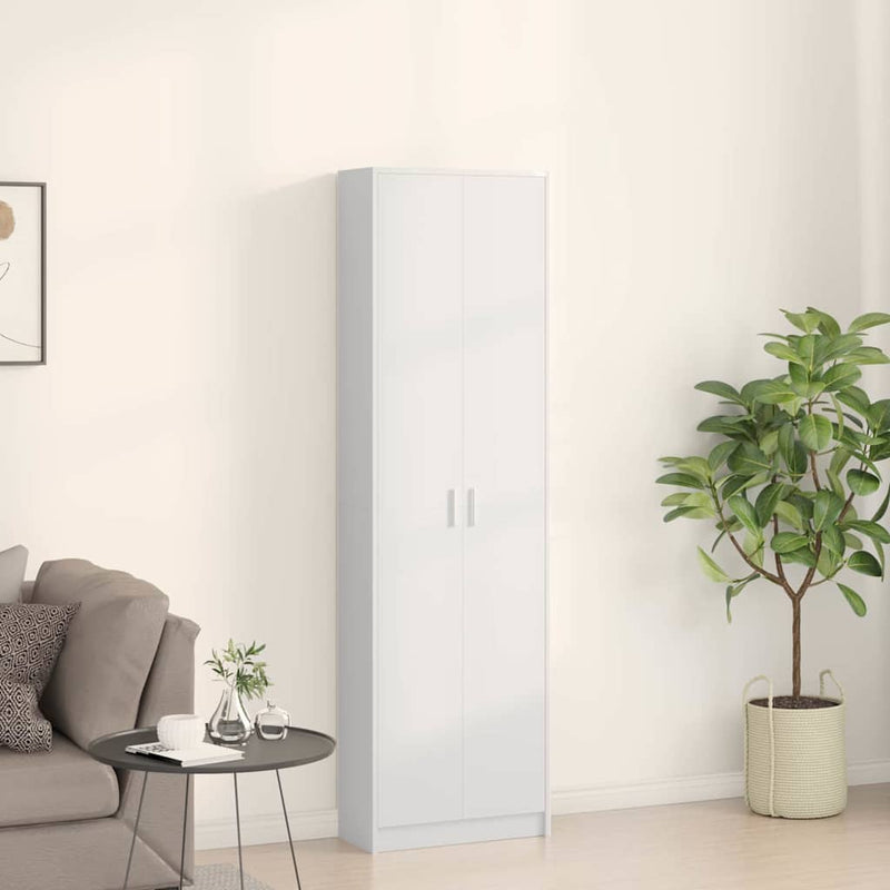 vidaXL Ruhásszekrény polcokkal ajtóval Fehér 55 x 25 x 189 cm Faanyag