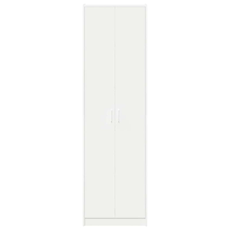 vidaXL Ruhásszekrény polcokkal ajtóval Fehér 55 x 25 x 189 cm Faanyag