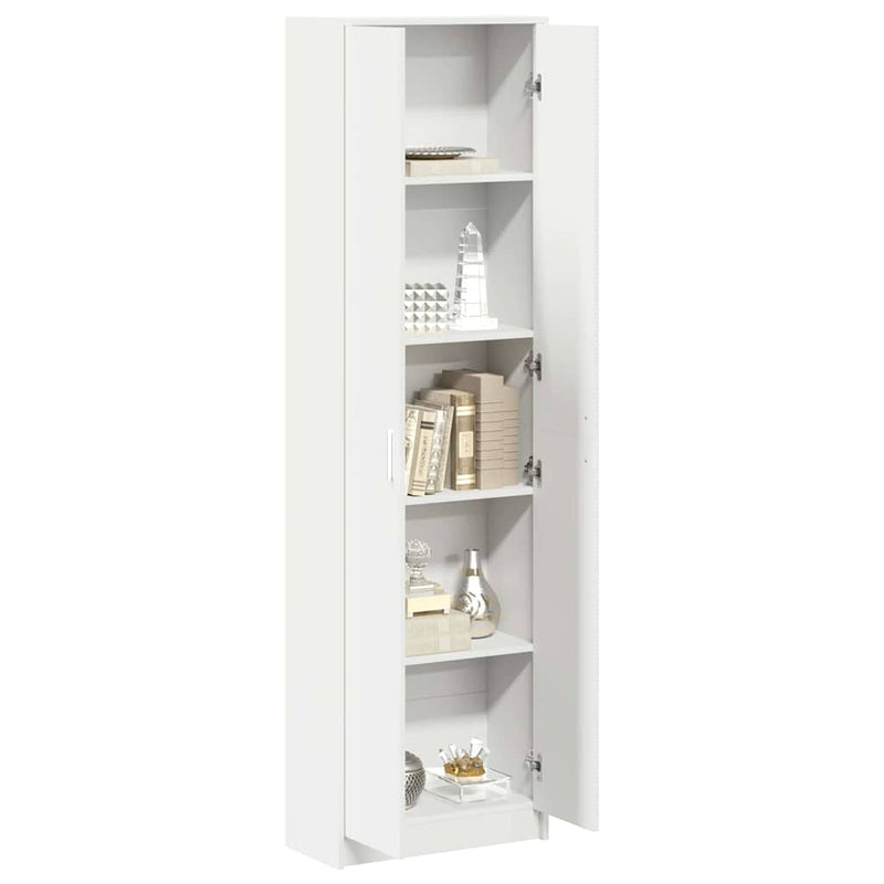vidaXL Ruhásszekrény polcokkal ajtóval Fehér 55 x 25 x 189 cm Faanyag