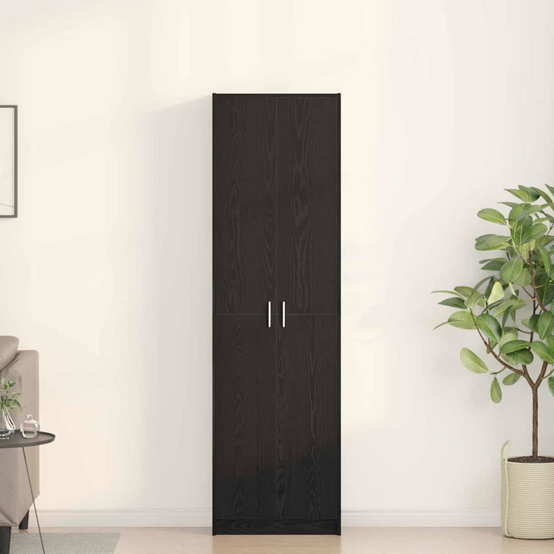 vidaXL Ruhásszekrény polcokkal Musta tammi 55 x 25 x 189 cm Faanyag