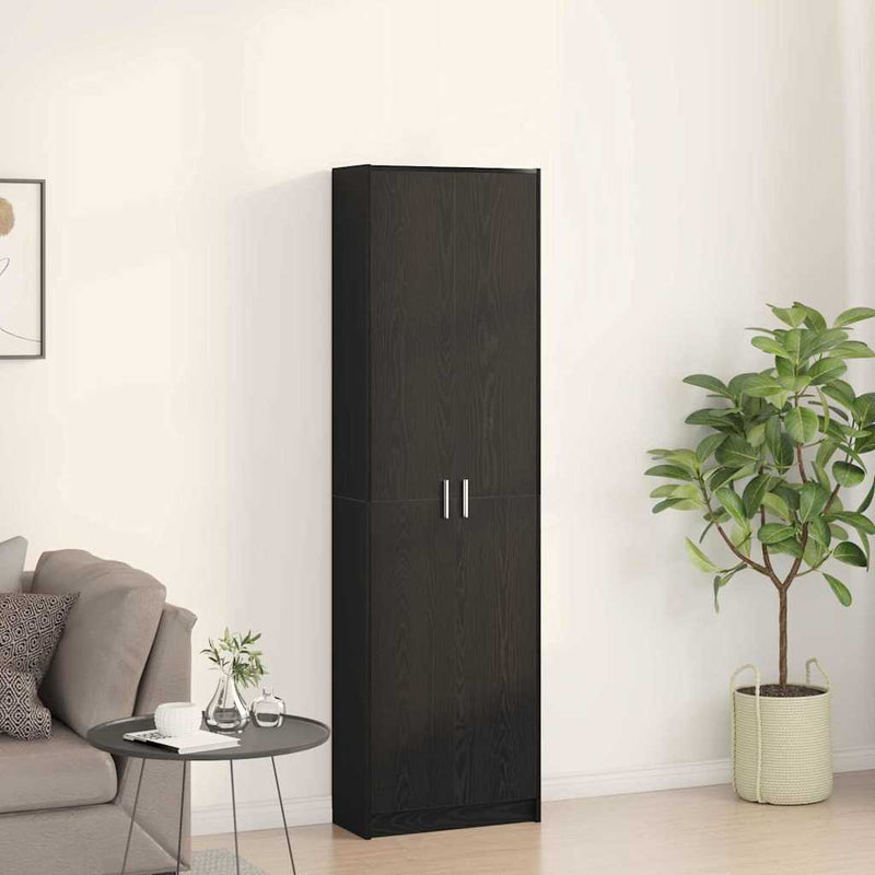 vidaXL Ruhásszekrény polcokkal Musta tammi 55 x 25 x 189 cm Faanyag