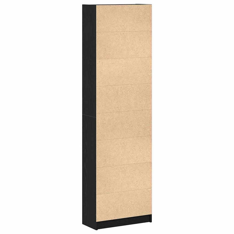 vidaXL Ruhásszekrény polcokkal Musta tammi 55 x 25 x 189 cm Faanyag