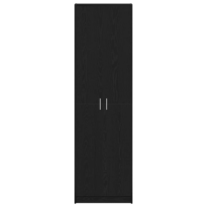 vidaXL Ruhásszekrény polcokkal Musta tammi 55 x 25 x 189 cm Faanyag