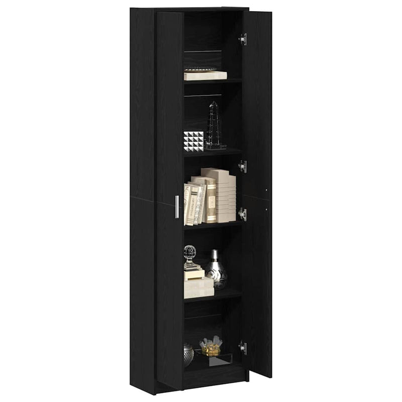 vidaXL Ruhásszekrény polcokkal Musta tammi 55 x 25 x 189 cm Faanyag