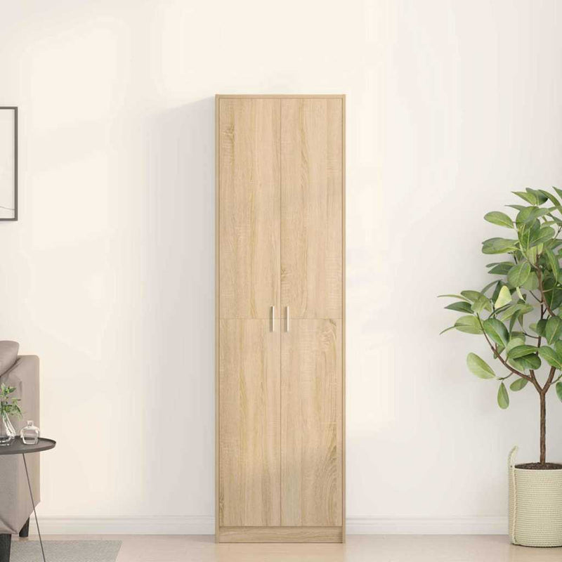 vidaXL Ruhásszekrény polcokkal sonoma tölgy 55 x 25 x 189 cm Faanyag