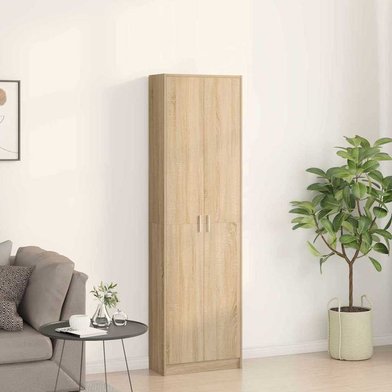 vidaXL Ruhásszekrény polcokkal sonoma tölgy 55 x 25 x 189 cm Faanyag