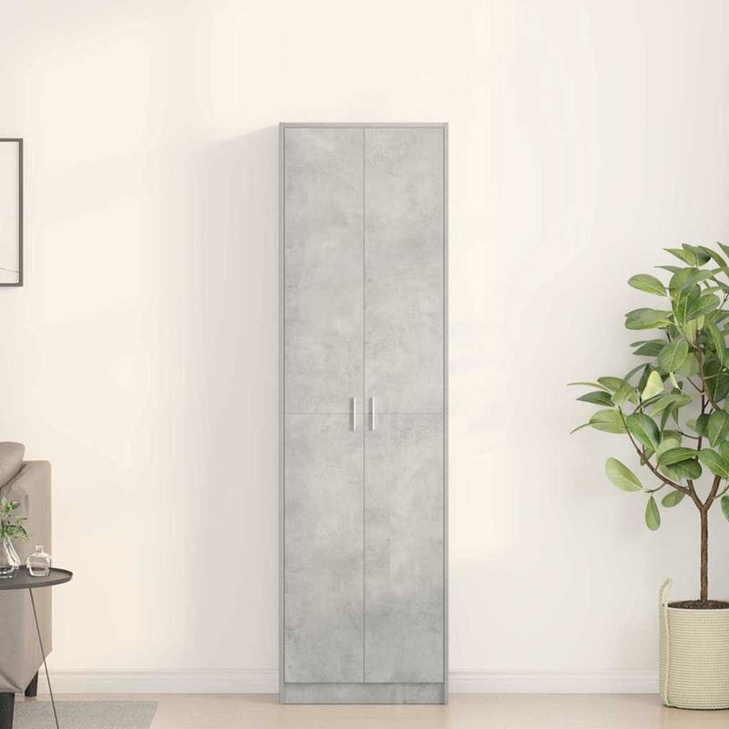 vidaXL Ruhásszekrény polcokkal Beton szürke 55 x 25 x 189 cm Faanyag
