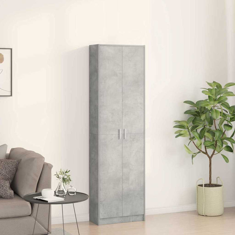 vidaXL Ruhásszekrény polcokkal Beton szürke 55 x 25 x 189 cm Faanyag