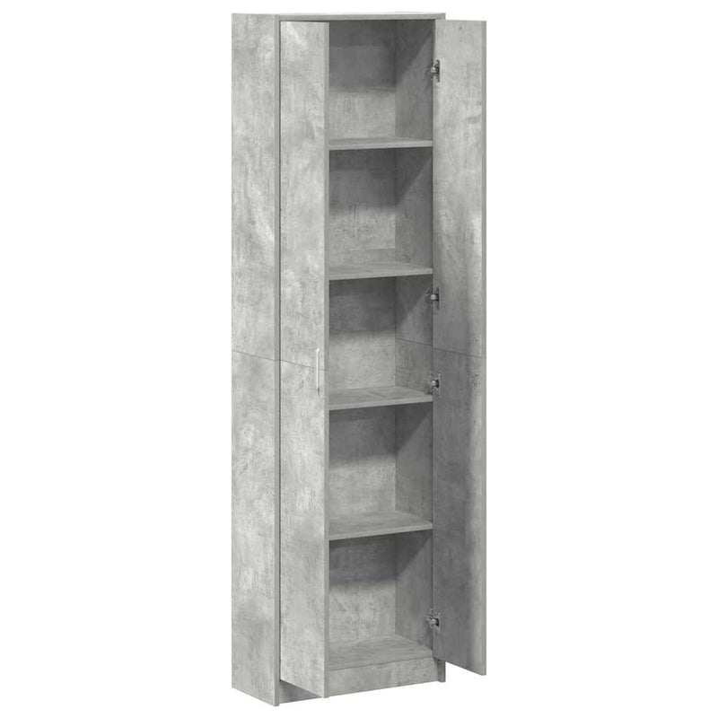 vidaXL Ruhásszekrény polcokkal Beton szürke 55 x 25 x 189 cm Faanyag