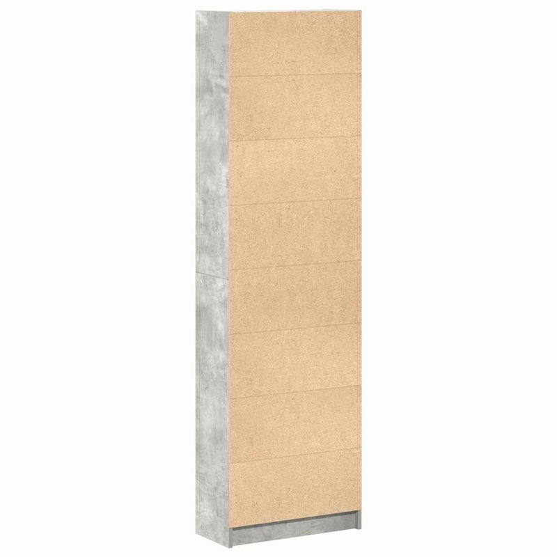 vidaXL Ruhásszekrény polcokkal Beton szürke 55 x 25 x 189 cm Faanyag