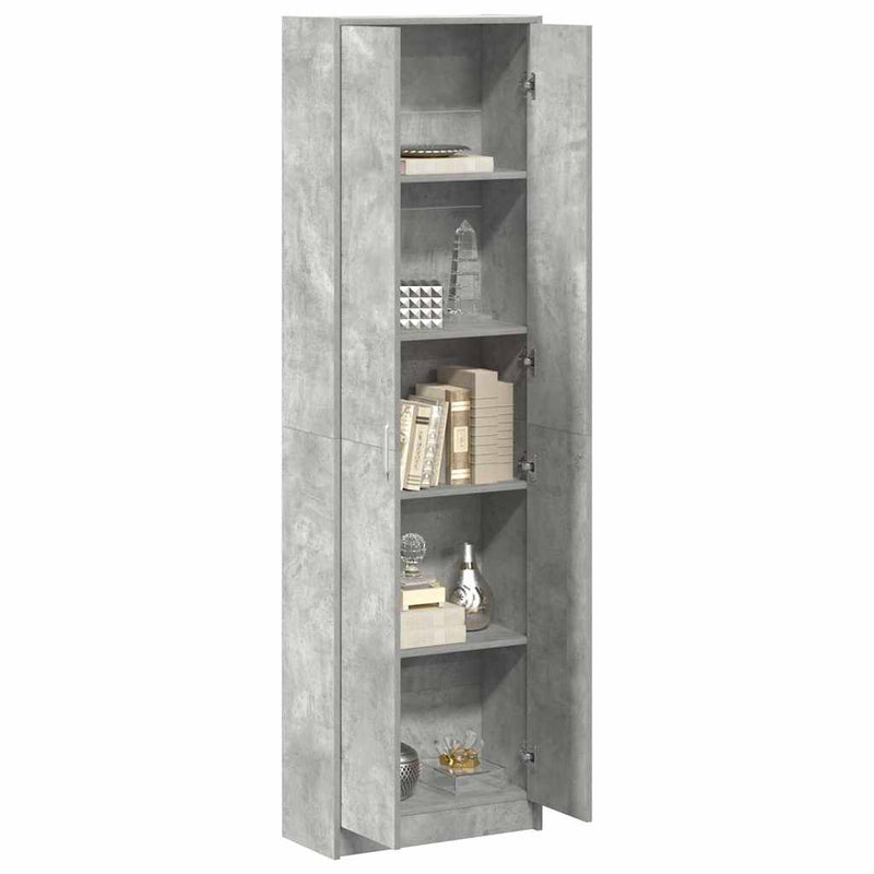 vidaXL Ruhásszekrény polcokkal Beton szürke 55 x 25 x 189 cm Faanyag