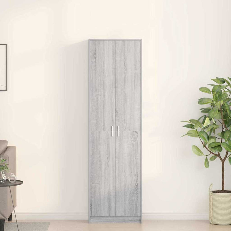 vidaXL Ruhásszekrény polcokkal Szürke sonoma 55 x 25 x 189 cm Faanyag
