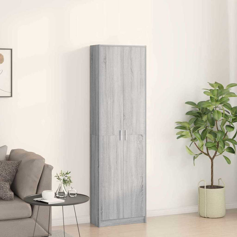 vidaXL Ruhásszekrény polcokkal Szürke sonoma 55 x 25 x 189 cm Faanyag