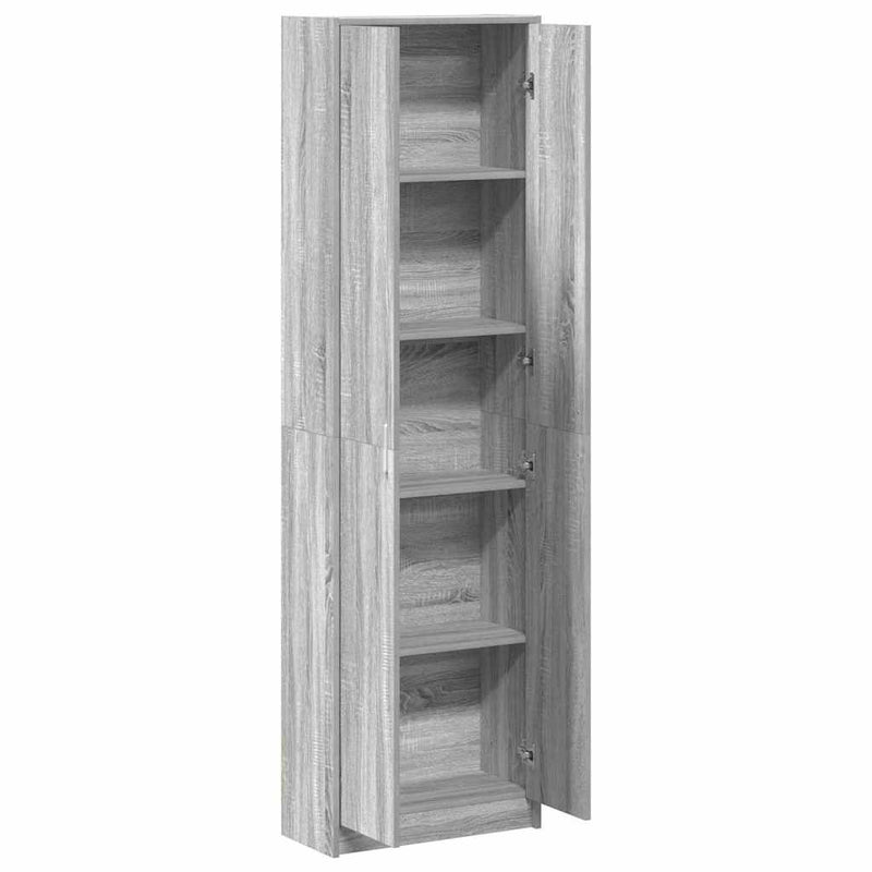 vidaXL Ruhásszekrény polcokkal Szürke sonoma 55 x 25 x 189 cm Faanyag