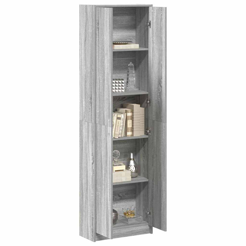 vidaXL Ruhásszekrény polcokkal Szürke sonoma 55 x 25 x 189 cm Faanyag