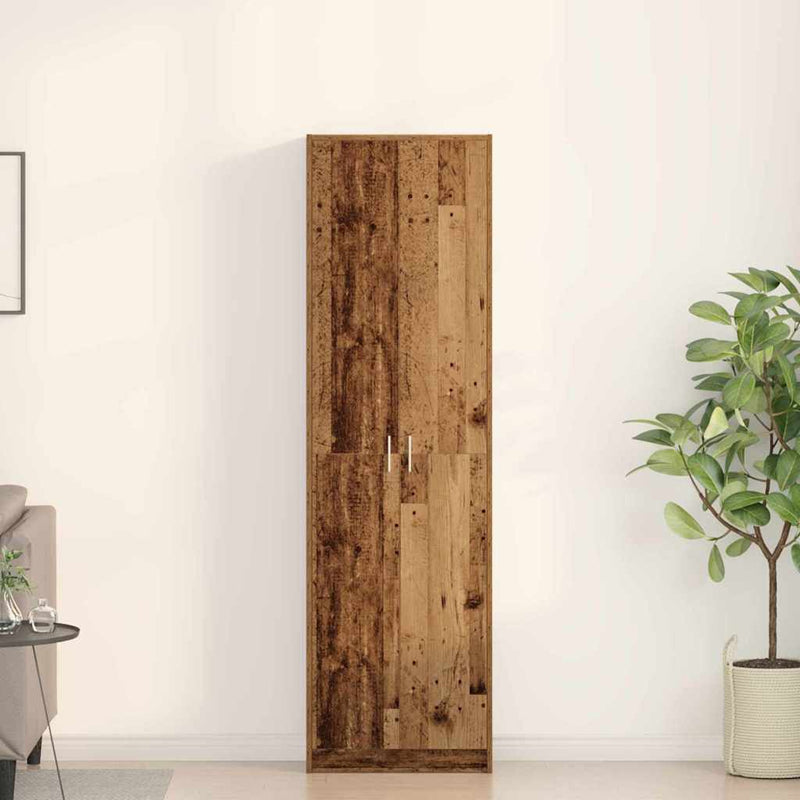 vidaXL Ruhásszekrény polcokkal Régi fa 55 x 25 x 189 cm Faanyag