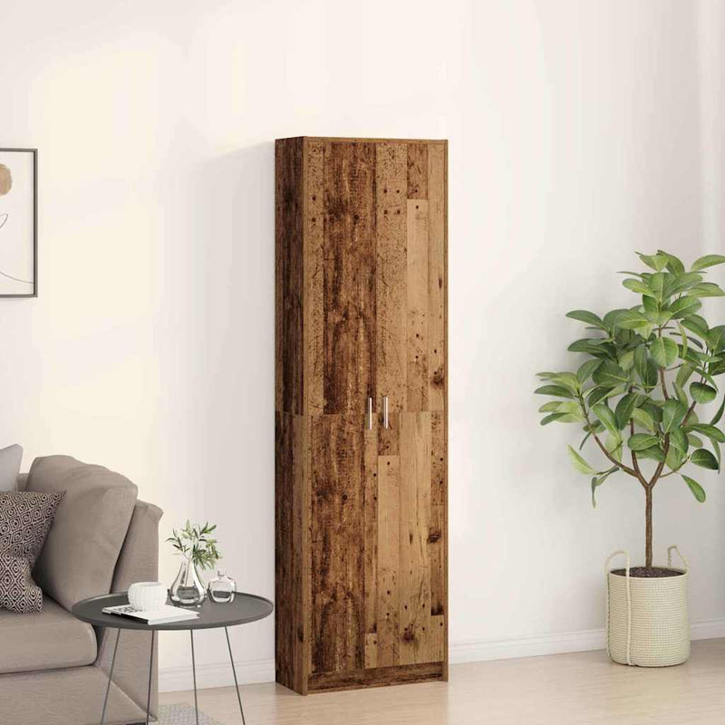 vidaXL Ruhásszekrény polcokkal Régi fa 55 x 25 x 189 cm Faanyag