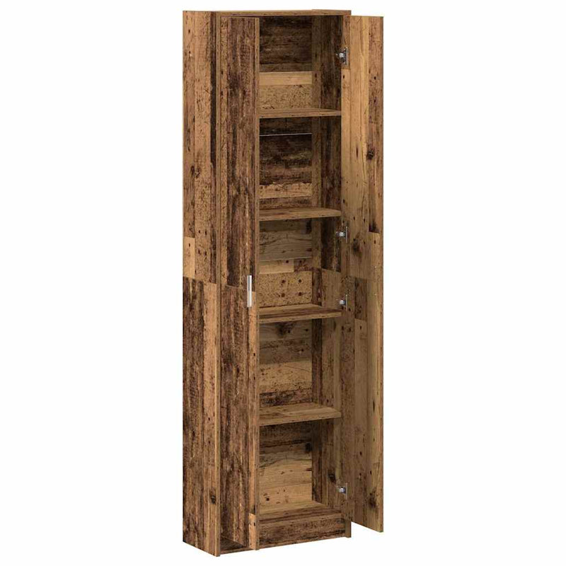vidaXL Ruhásszekrény polcokkal Régi fa 55 x 25 x 189 cm Faanyag