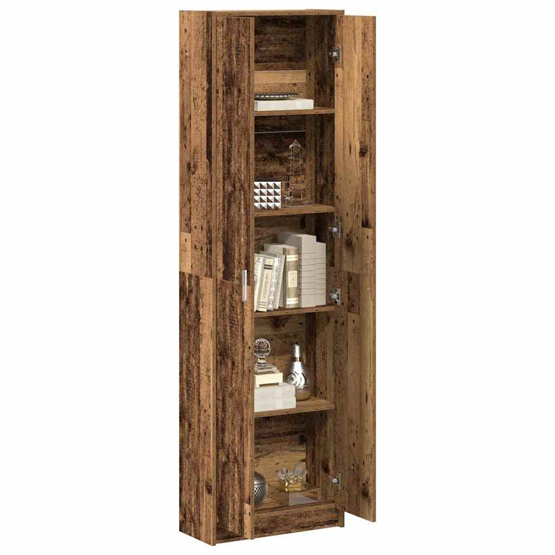 vidaXL Ruhásszekrény polcokkal Régi fa 55 x 25 x 189 cm Faanyag