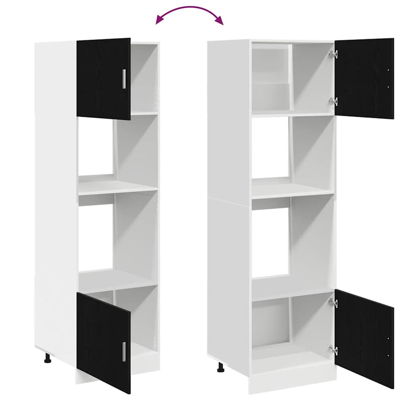 vidaXL Mikrosütő Szekrény Riga Musta tammi 60 x 57 x 207 cm Faanyag