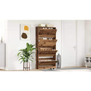 vidaXL Cipőszekrény polcokkal Öreg fa 80 x 21 x 163,5 cm Faanyag