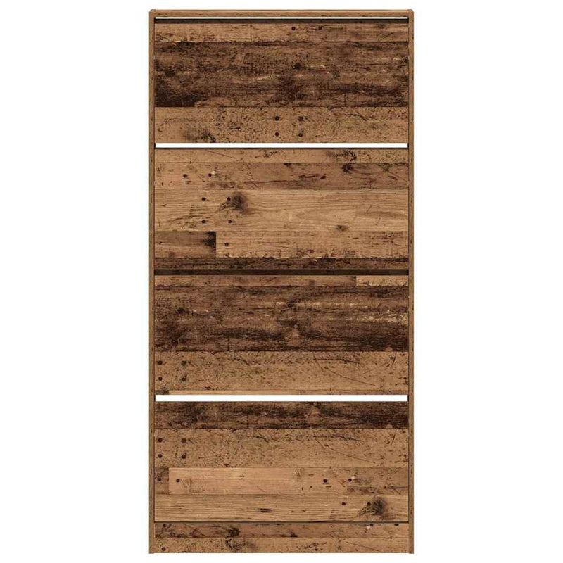 vidaXL Cipőszekrény tárolóval Régi fa 80 x 21 x 163.5 cm Faanyag