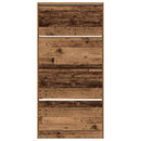 vidaXL Cipőszekrény polcokkal Öreg fa 80 x 21 x 163,5 cm Faanyag