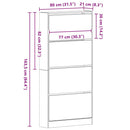 vidaXL Cipőszekrény polcokkal Öreg fa 80 x 21 x 163,5 cm Faanyag