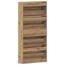 vidaXL Cipőszekrény polcokkal Artisan tölgy 80 x 21 x 163,5 cm Faanyag