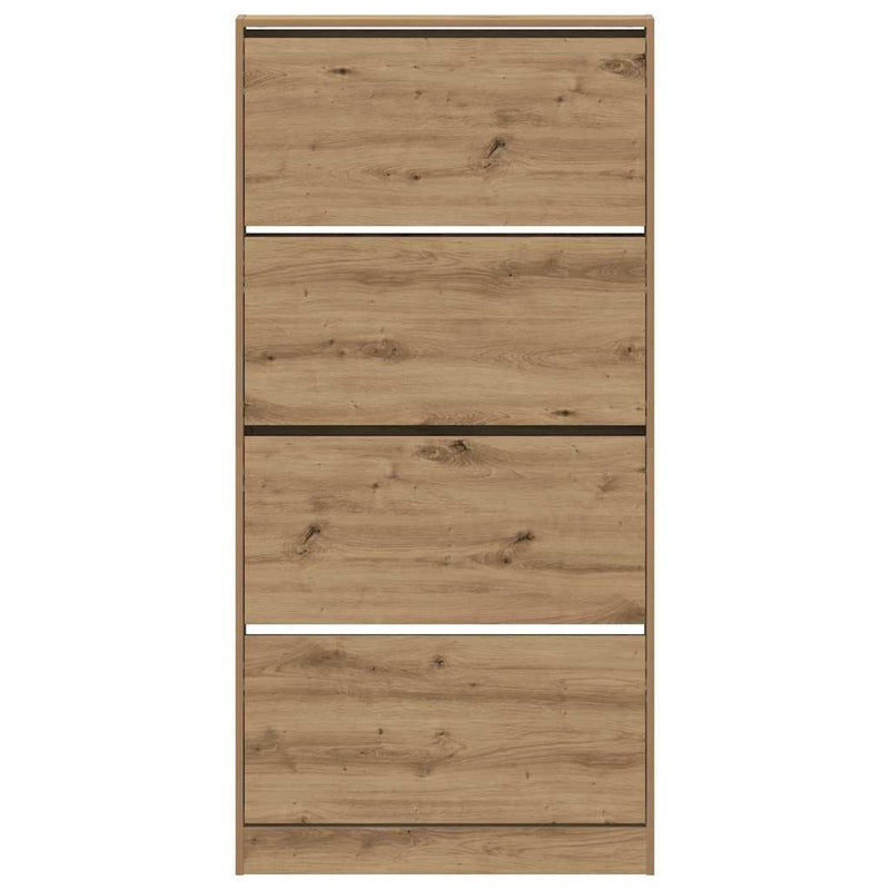 vidaXL Cipőszekrény ajtóval kézműves tölgy 80 x 21 x 163.5 cm Faanyag