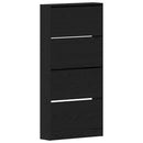vidaXL Cipőszekrény 80 x 21 x 163,5 cm Szerelt Fa Fekete tölgy