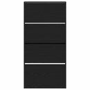 vidaXL Cipőszekrény polcokkal Fekete tölgy 80 x 21 x 163,5 cm Faanyag
