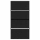 vidaXL Cipőszekrény polcokkal Fekete tölgy 80 x 21 x 163,5 cm Faanyag
