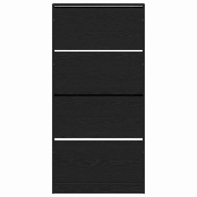 vidaXL Cipőszekrény tárolóval Musta tammi 80 x 21 x 163.5 cm Faanyag