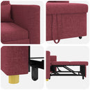 vidaXL Kihúzható kanapéágy egyszemélyes bordó 90 x 165 x 87 cm szövet