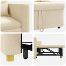 vidaXL Kihúzható kanapéágy egyszemélyes Krém 90 x 165 x 87 cm szövet